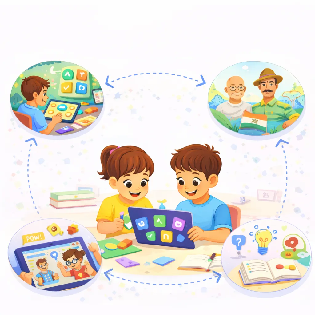 Family reading together