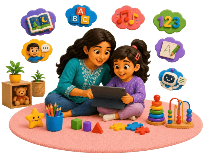 Family reading together